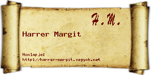 Harrer Margit névjegykártya